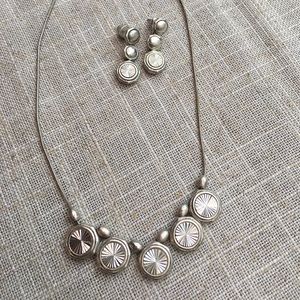 Silver Fashion Necklace and Earrings
